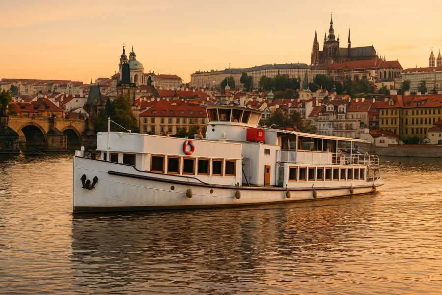 Turistico s.r.o. Historical boat trip with commentary, snack and drink