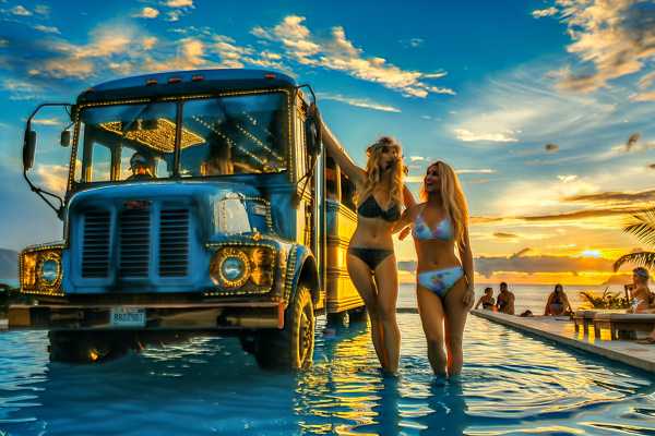 Beach and Pool Crawl Party Bus Tour