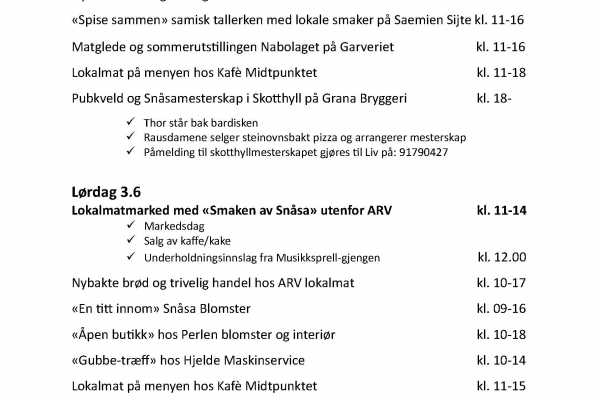 Smakfull helg i Sn&aring;sa!