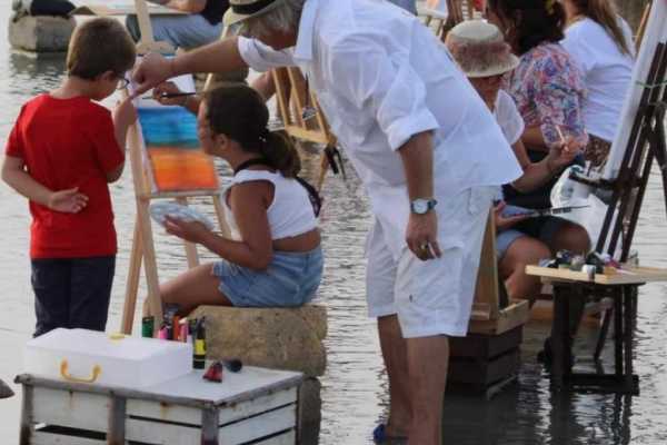 Acqua painting nelle saline di Marsala