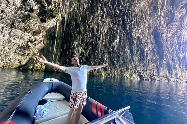 Speedboat Ticket To Sazan Island , Haxhi Ali Cave & Beach On Karaburun /