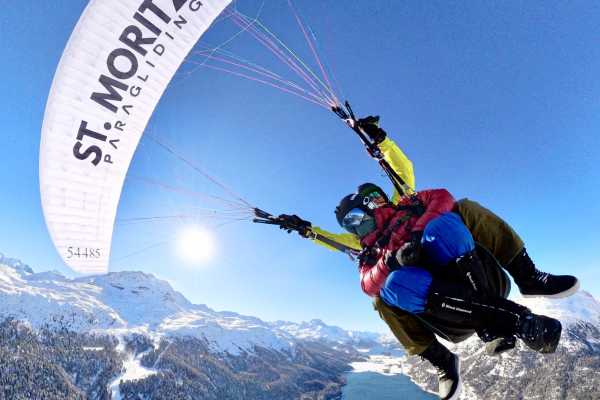 St. Moritz Lakes View Paragliding Flight
