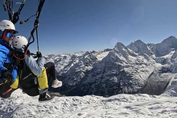 St. Moritz Lakes View Paragliding Flight