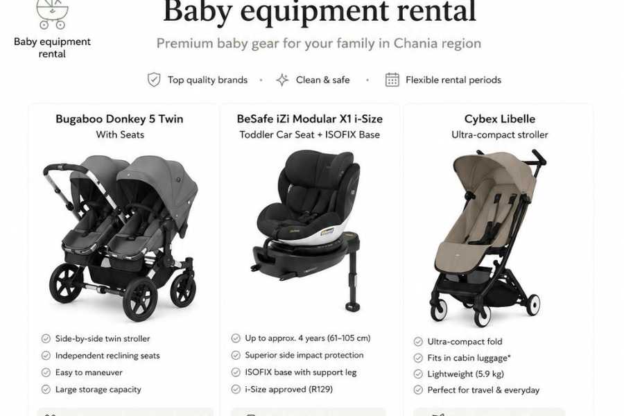 Destination Platanias Baby equipment rental in Chania region