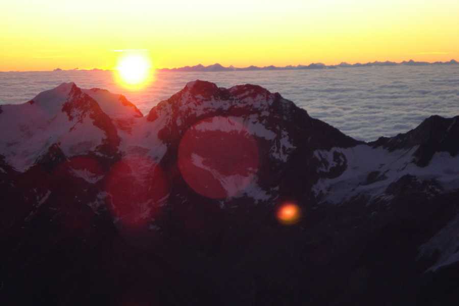 Saas-Fee Guides Lagginhorn 4010m from Weissmies Hut