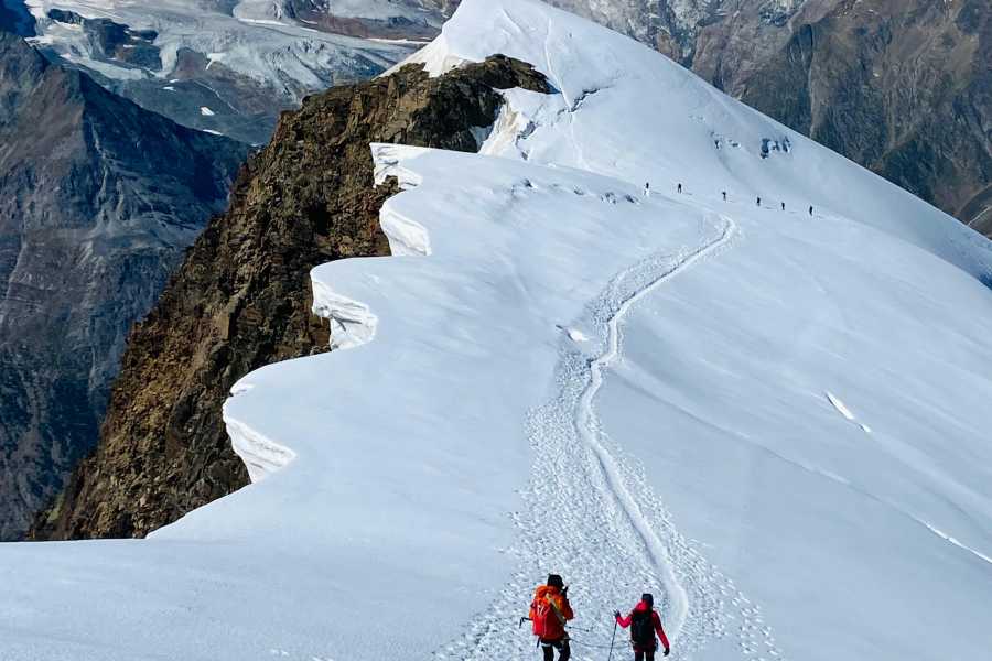 Saas-Fee Guides Weissmies traverse 4023m from Almageller hut