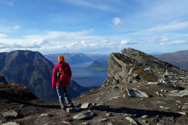 Hiking on the top of fjord Norway!