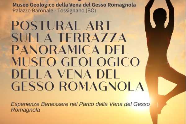 POSTURAL ART on the panoramic terrace of the Geological Museum of the Vena del Gypsum Romagnola