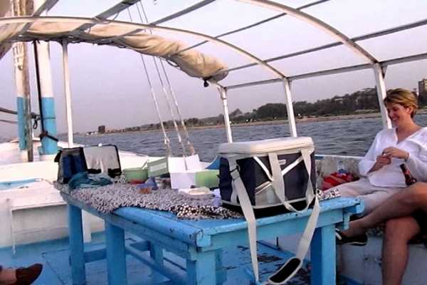 Daily tours Egypt Sunset sailing trip with Felucca in Luxor  with banana island