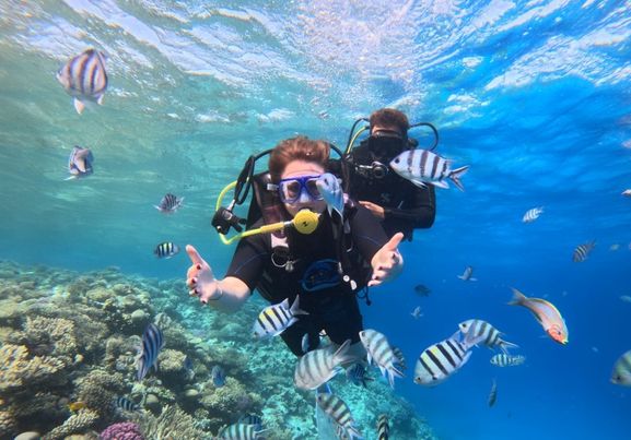 Abu Dabbab Snorkeling under water in hurghada red sea