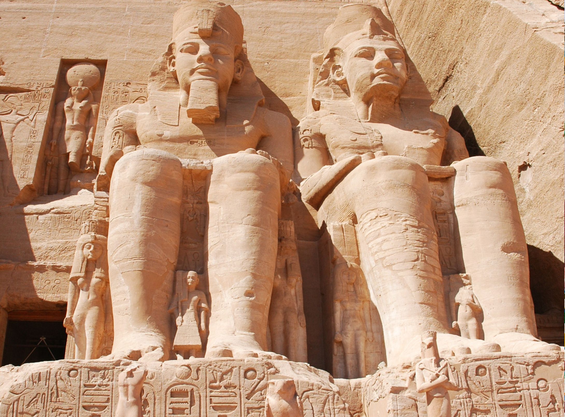 Close up of the statues at the Temple of King Ramses II at Abu Simble
