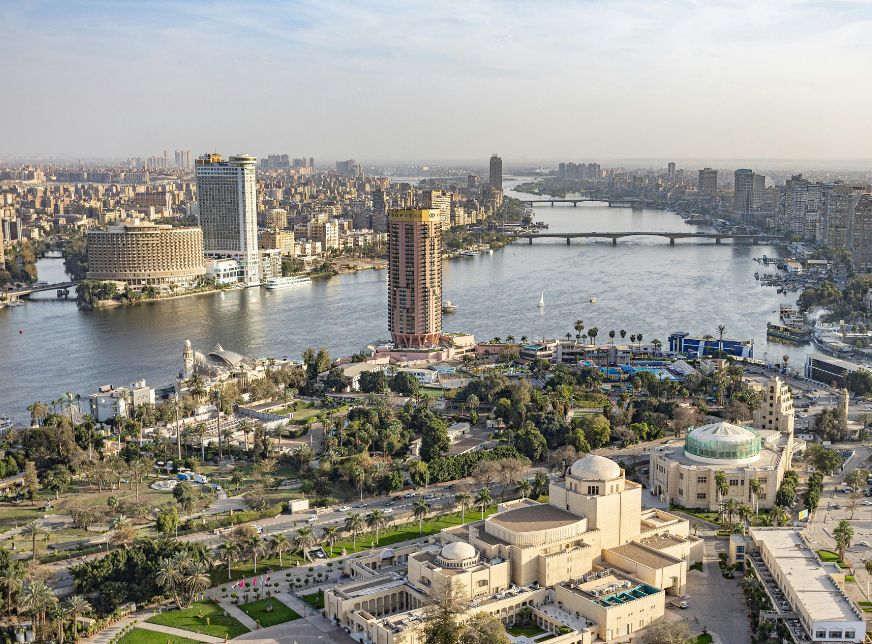 Aerial View of Cairo with Nile River Panorama-cairo-egypt