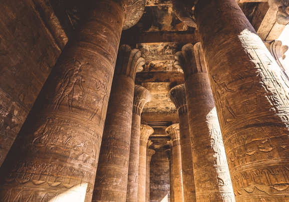 Interior View Of The Ancient Edfu Temple egypt