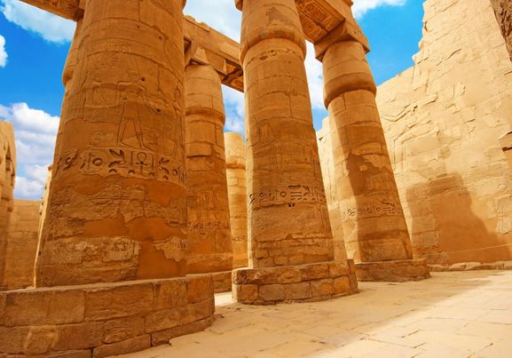 Ancient ruins of Karnak temple in Luxor. Egypt