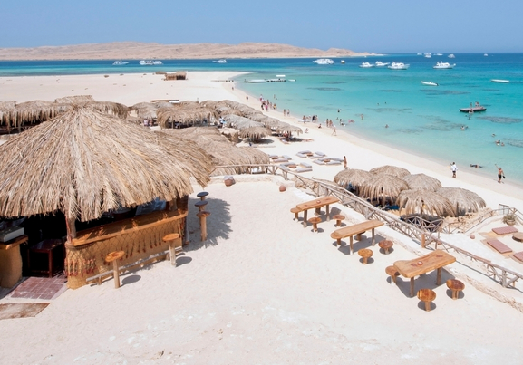 Sunny Beach Day at Coastal Resort sunny day in hurghada, red sea egypt