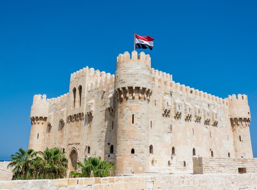 View of the amazing Citadel of Qaitbay located in Alexandria, Egypt