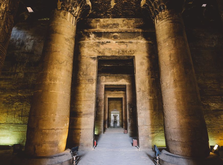 Interior View Of The Ancient Edfu Temple aswan -egypt