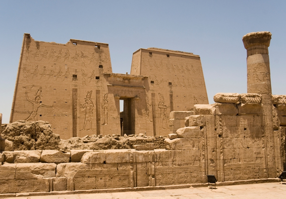 Scene from Edfu Temple in Edfu, Egypt