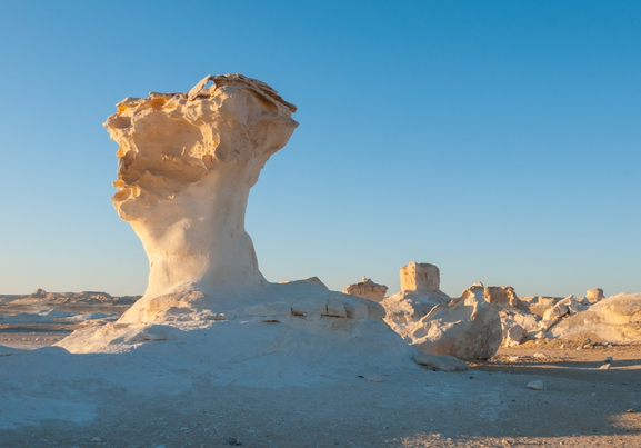 Nature sculptures in White desert, Sahara, Egypt