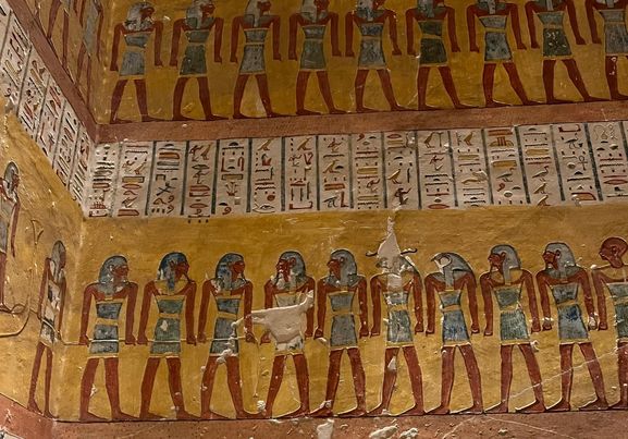 Ancient Egyptian Wall Art in Tomb Interior tutankhamun-luxor-egypt