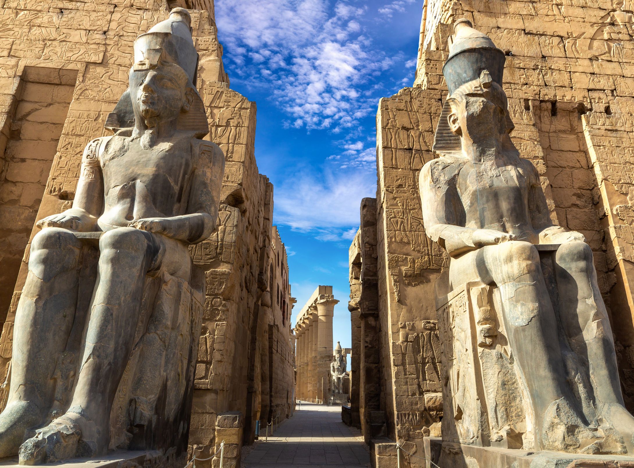 Luxor Temple in Luxor-sunny day and blue sky- Egypt