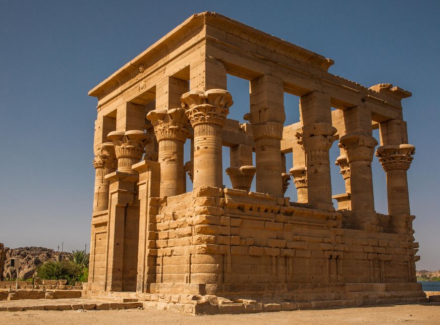 part of phialae temple located in phialae island in aswan upper egypt