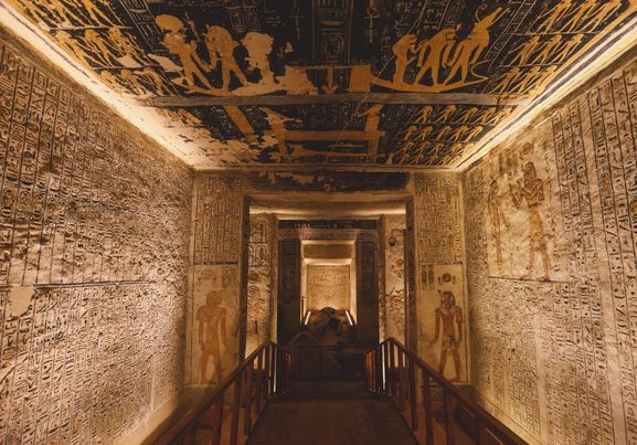 Sarcophagus In The Tomb - Valley Of The Kings In Luxor egypt