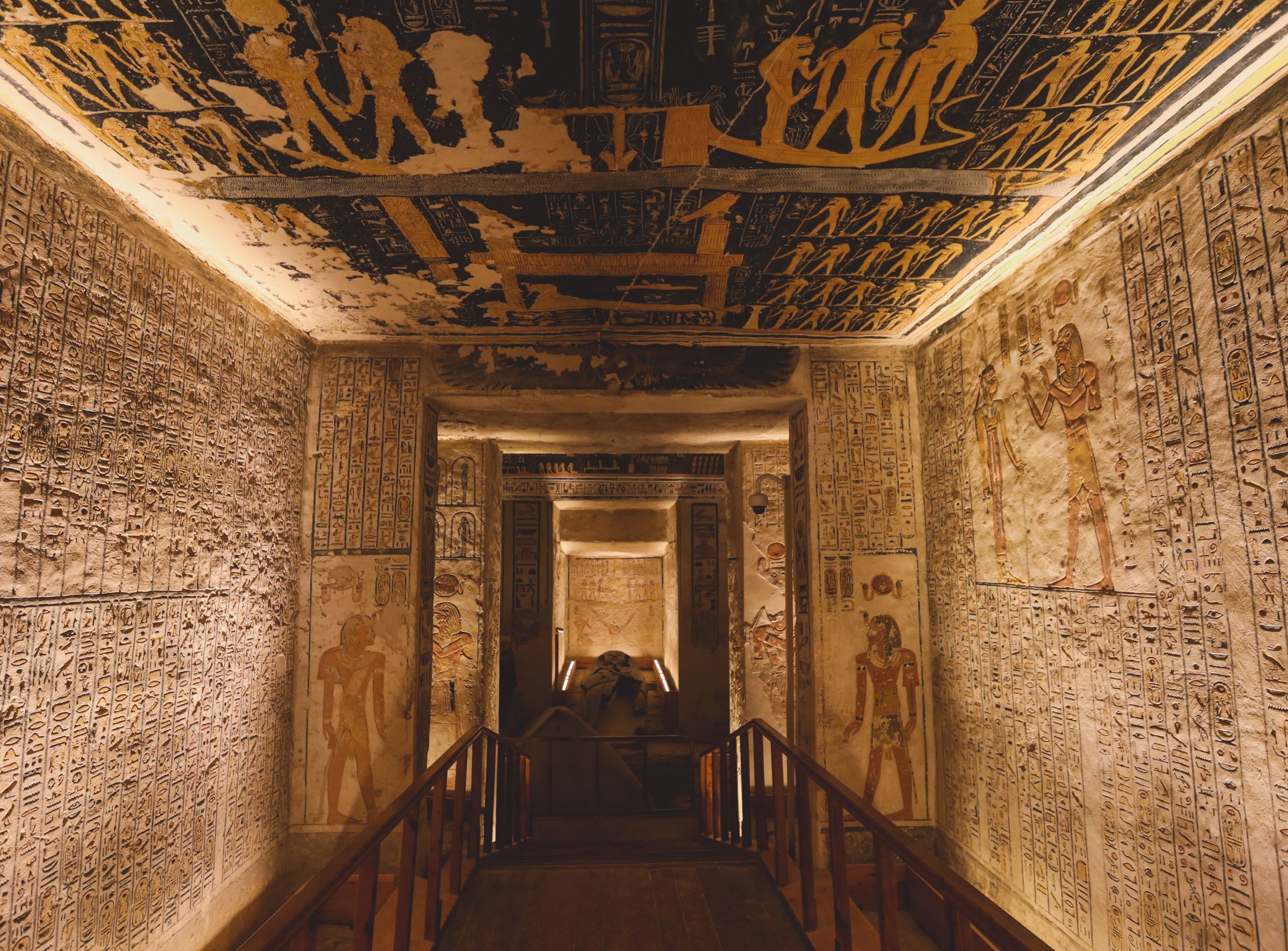 Sarcophagus In The Tomb, Valley Of The Kings In Luxor