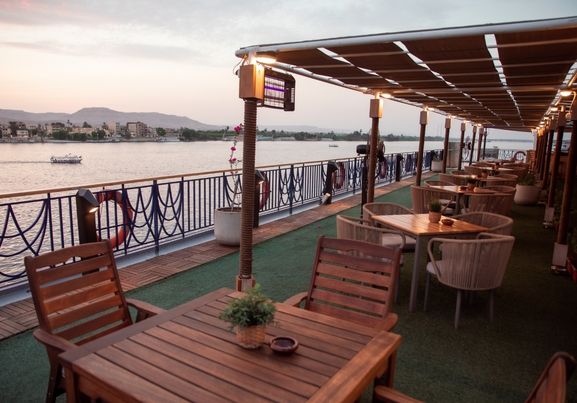 Sun deck  of MS -Renaissance nile cruise and the nile river -egypt