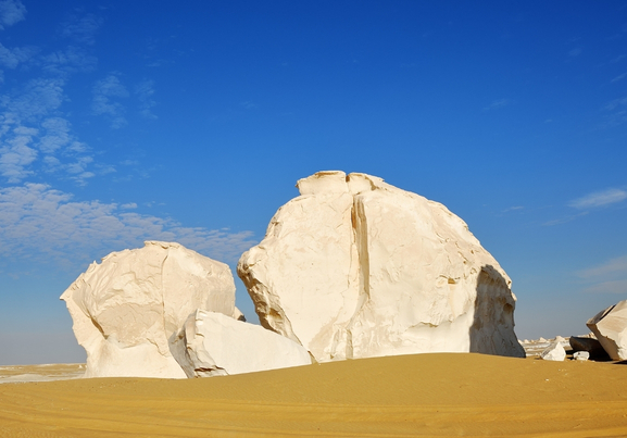 Nature sculptures in White desert, Sahara, Egypt