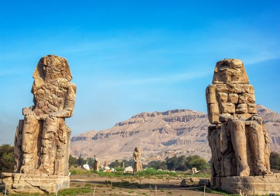 view of Colossi of Memnon