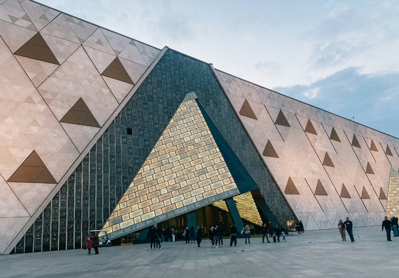 main entrance of the Grand Egyptian Museum in Egypt