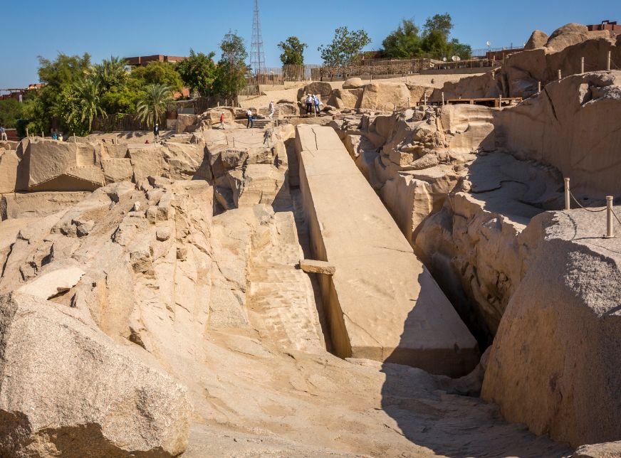 Unfinished Obelisk in Aswan in Upper Egypt in Northern Africa