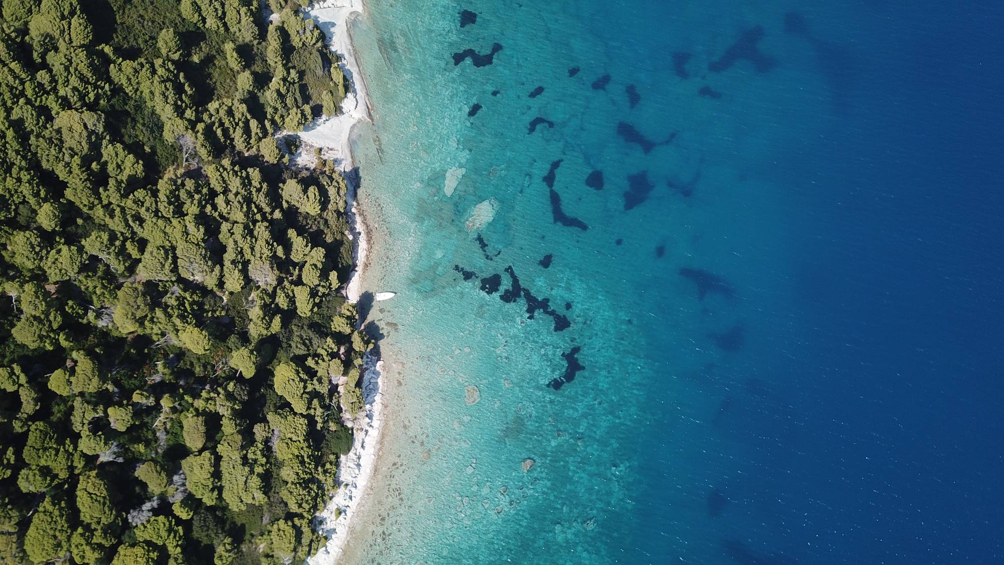 Aerial view of Karaburun Peninsula coastline