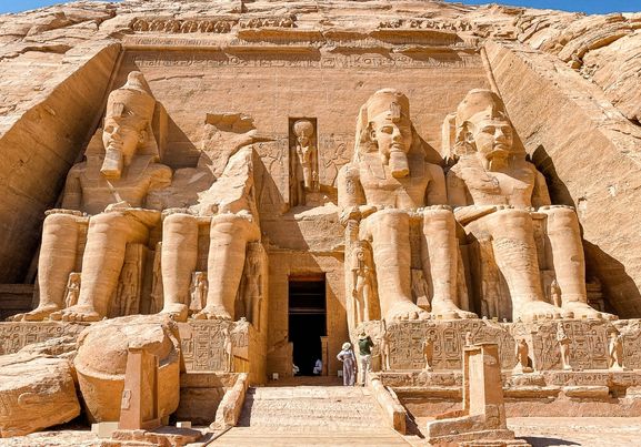 amazing view of abu simbel temples in the south of egypt