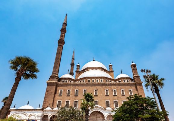 Citadel of Cairo or Citadel of Saladin with blue sky, Cairo, Egypt