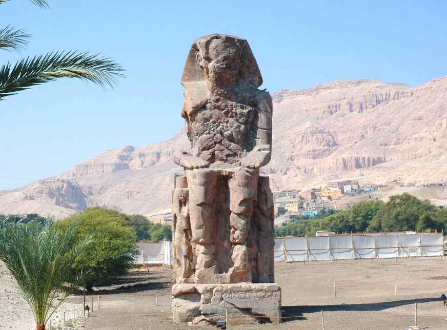 Majestic Colossi of Memnon in Luxor, Egypt