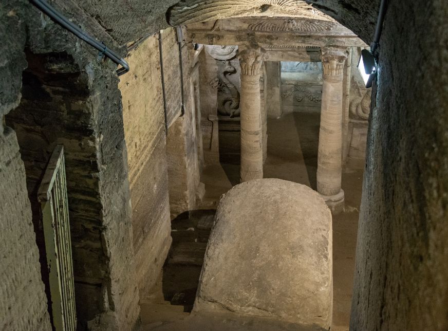 View of the amazing Kom el Shoqafa catacombs - Alexandria- Egypt