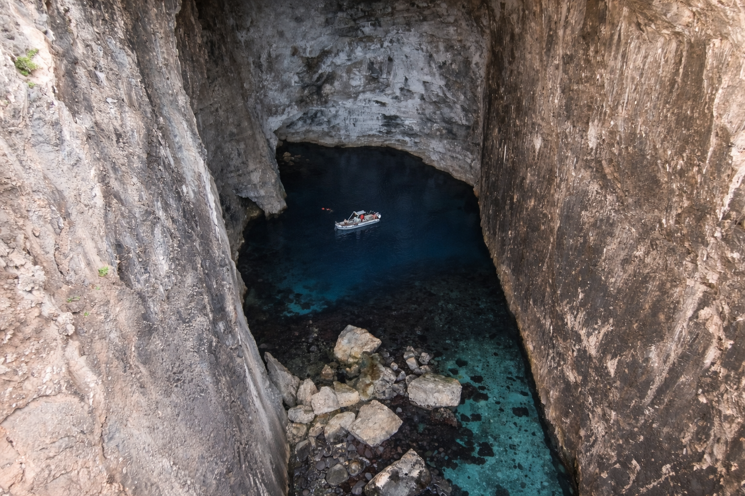 Private 2 hour boat to Haxhi Aliu Cave Karaburun Peninsula